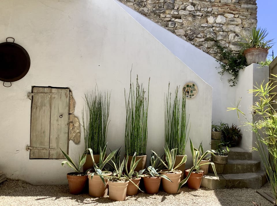 SHELTERED MEDITERRANEAN COURTYARD | A hidden gem with a touch of Iberian allure.