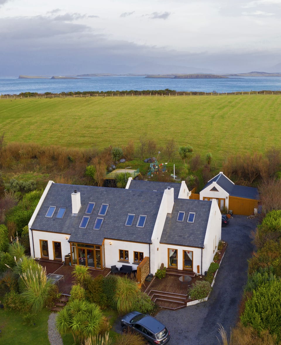 Bertra Lodge on Bertra Strand Peninsular under Croagh Patrick