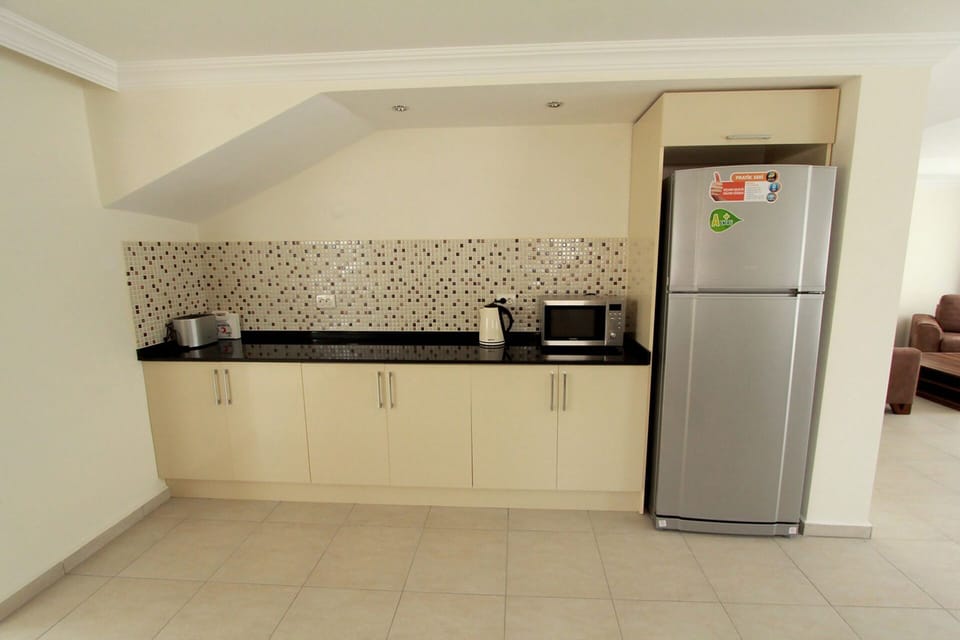 large fridge freezer and ample work surfaces