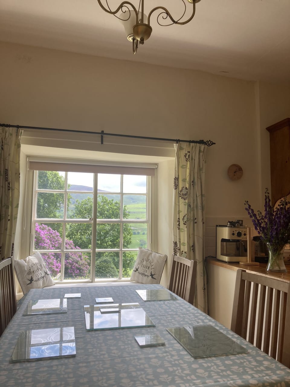 View of mountains from kitchen table