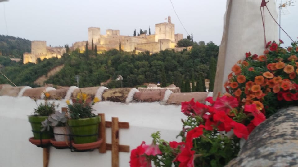 TERRACE opposite Alhambra,  Albaicin and Sierra Nevada.  Totally equiped