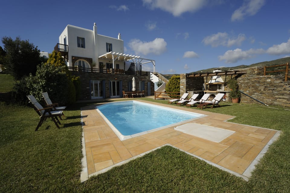 Relaxing by the pool.