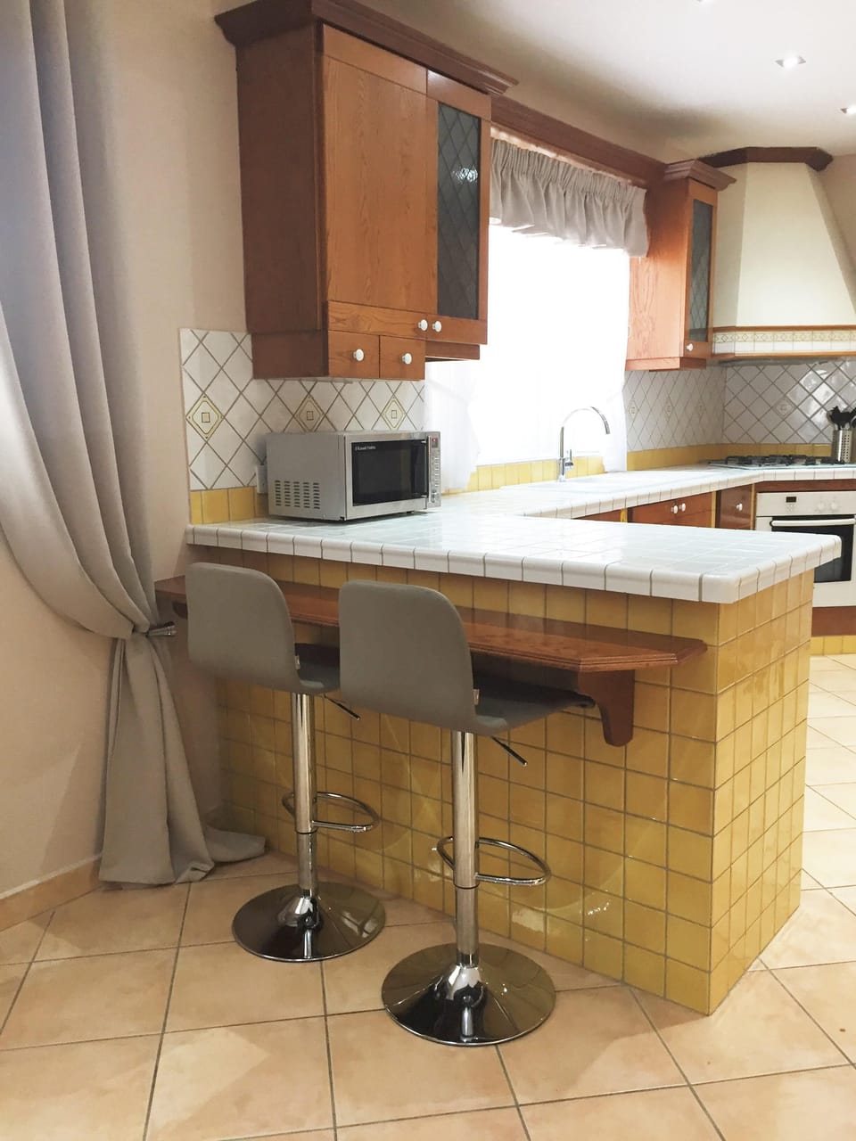 Breakfast table in kitchen