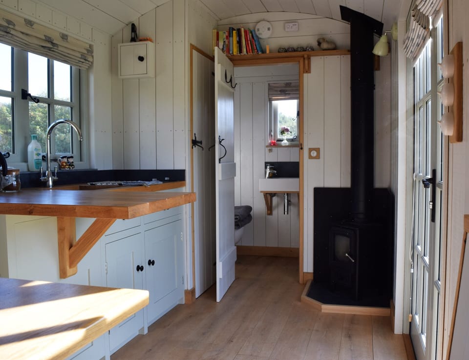 Looking from the seating area