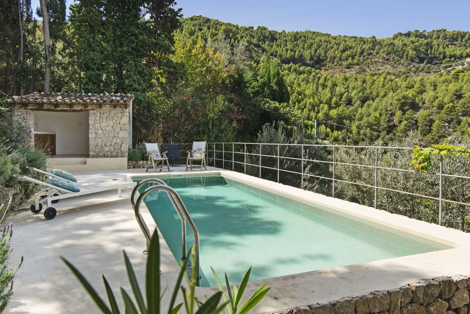 swimming pool back of house