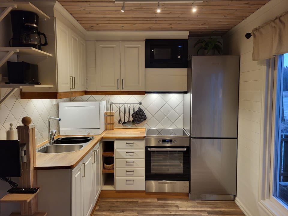 Kitchen with induction stove and dishwasher