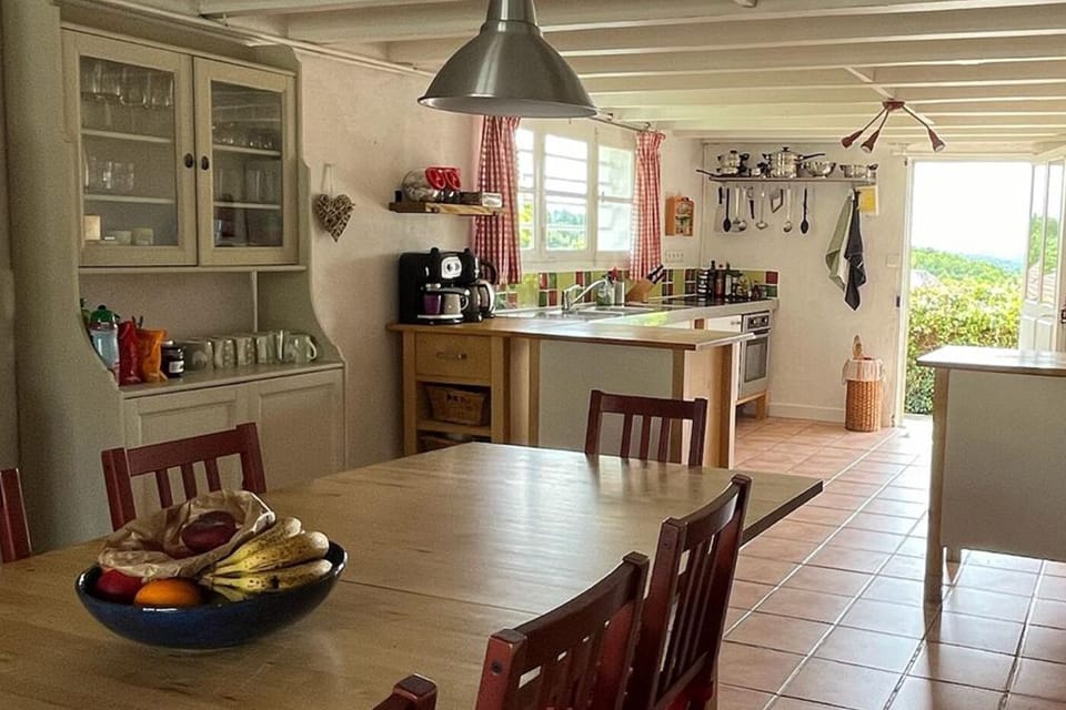 Kitchen with view to valley