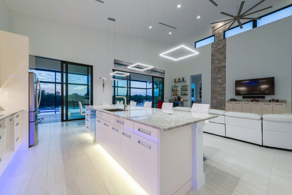 Kitchen Island with "floating lights"
