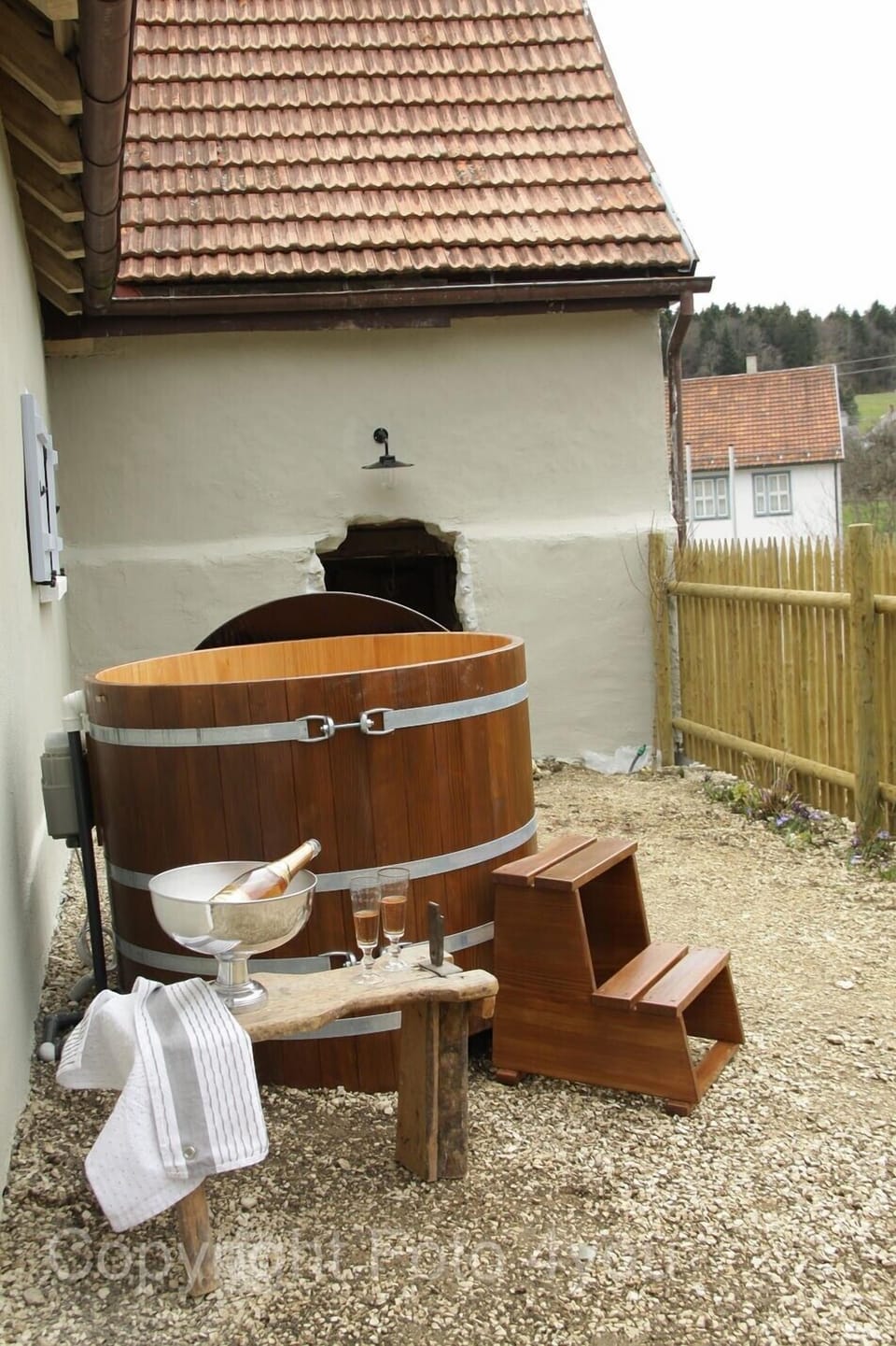 The Whirlpool offers utmost privacy and lies in the country garden