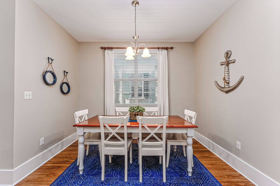 Dining table for 6 for eating, socializing, playing games!