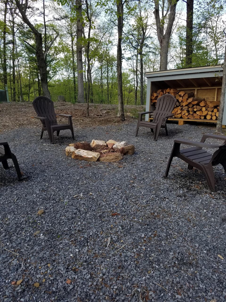 We keep the fire pit abundantly stocked for your fire pit fun!!! 