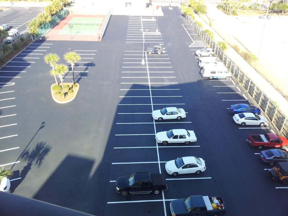 parking lot view from condo