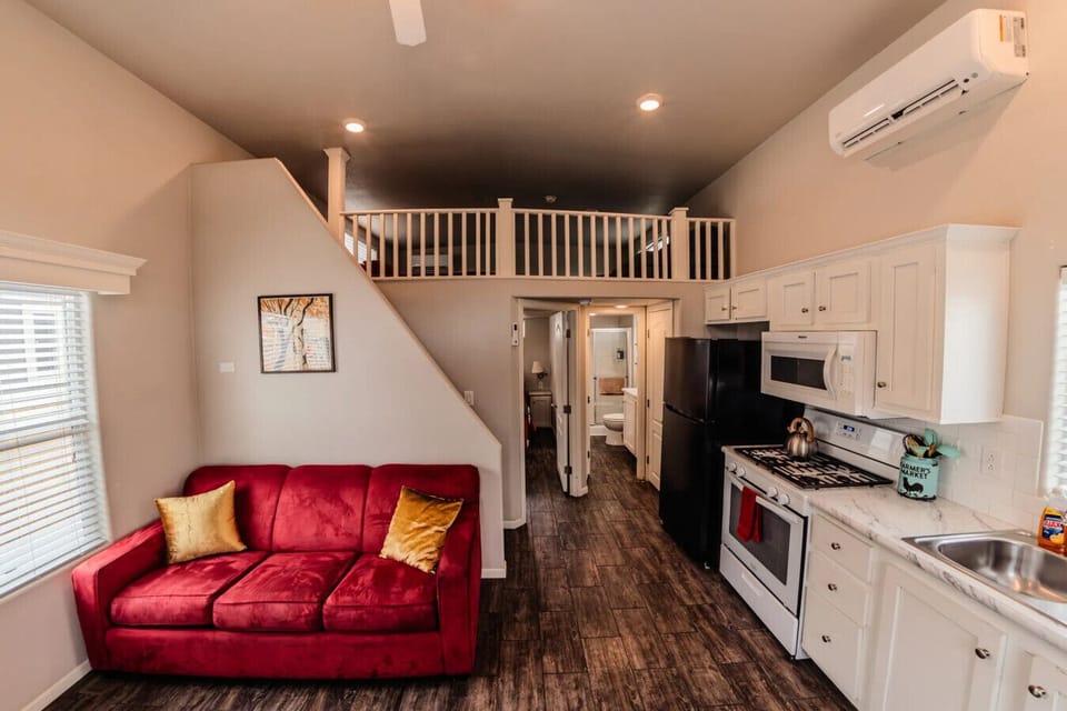 Cozy living space and kitchen