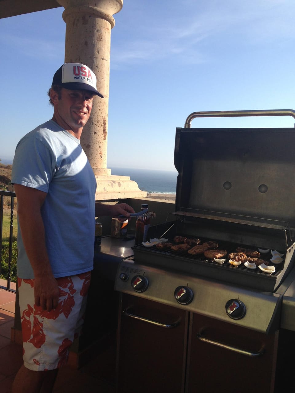 BBQing on the deck