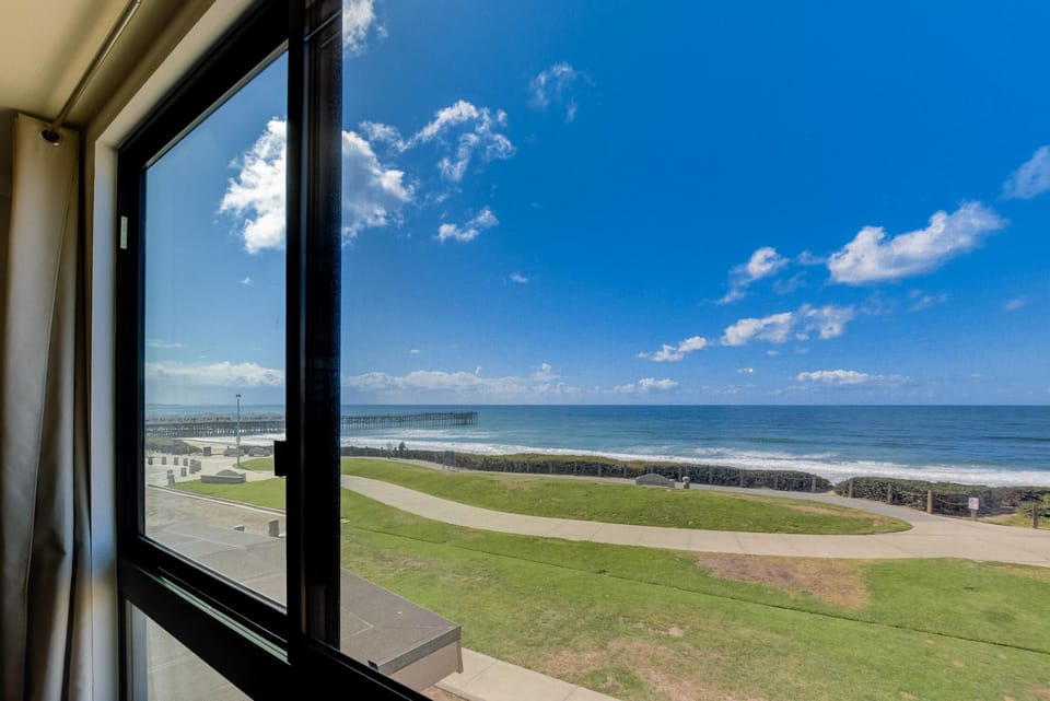 View from living room window. Crystal Pier is two blocks away on the boardwalk.