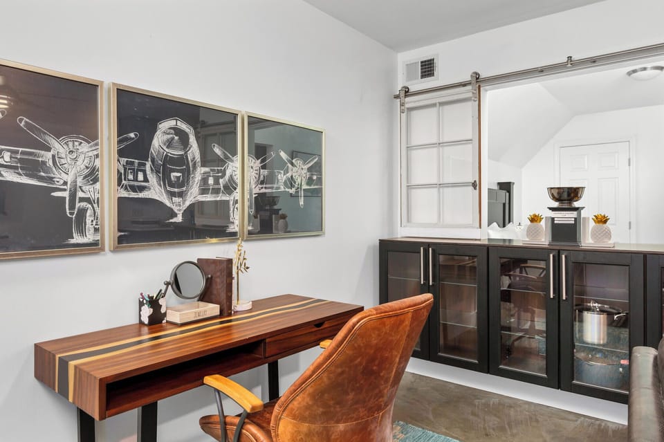 Office space in the walkout basement.