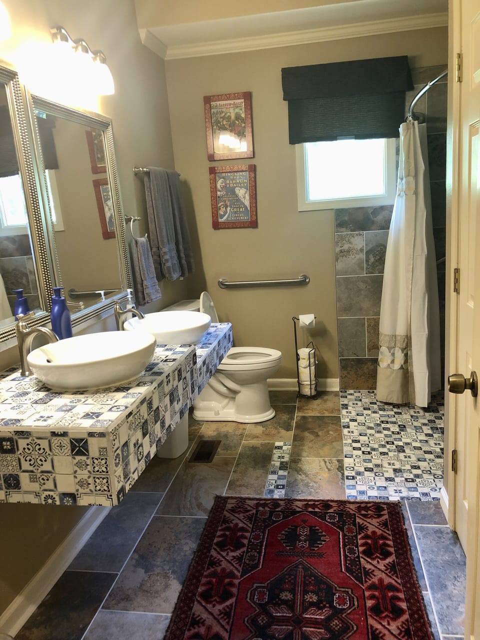 New, we recently removed a bathroom so a wheelchair can be fit.