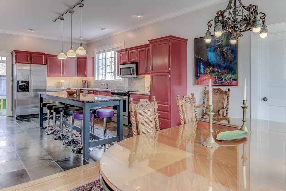 Kitchen with open concept dining for 18+