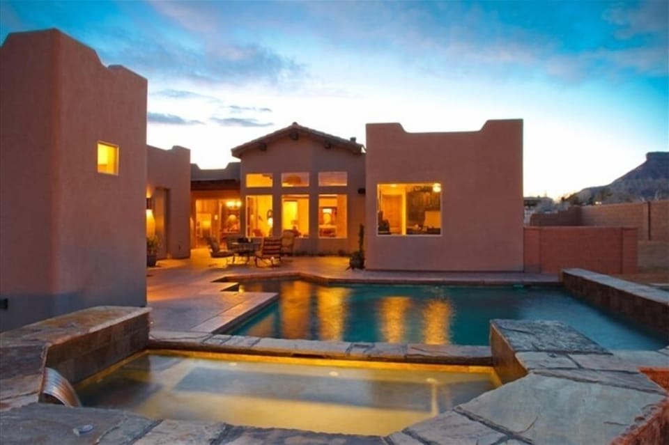 View of Back of House, Pool, and Hot Tub
