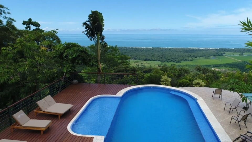 Pool area offers breath taking views of the Pacific Ocean.
