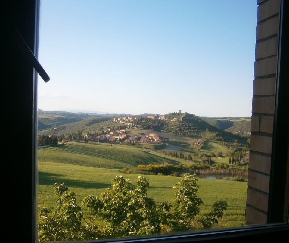 panoramic view from the window of the house of Monticchiello
