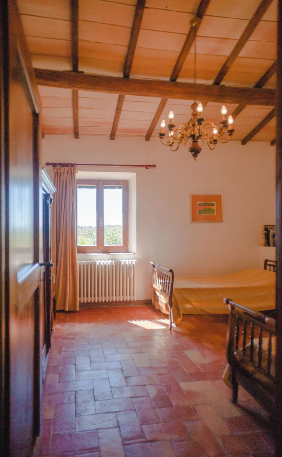 room with two single beds