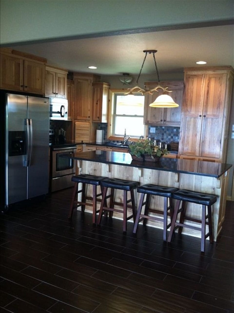 Kitchen and island seating for family and friends.
