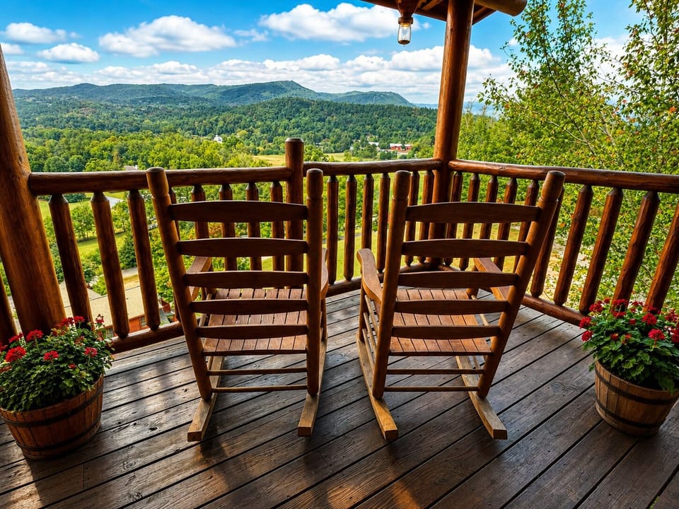 Enjoy the views of Bluff Mountain and relax the days away