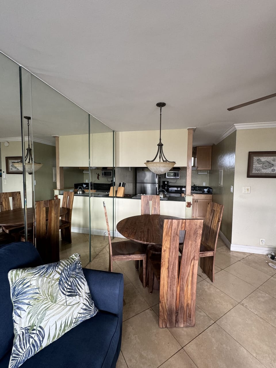 Dining area and kitchen.