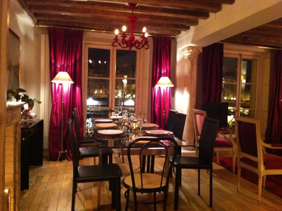 romantic dinner with view on the river