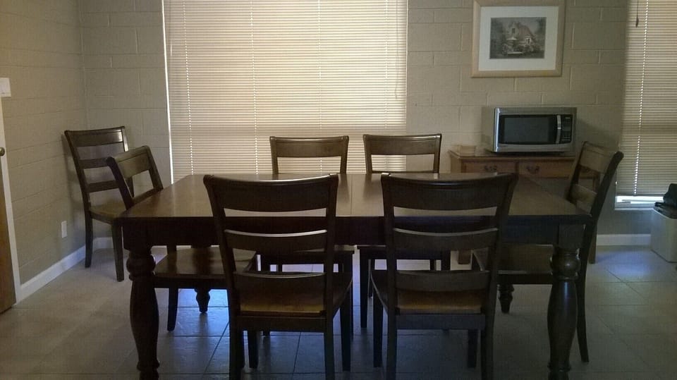 Dining Room Table has extension to seat 8