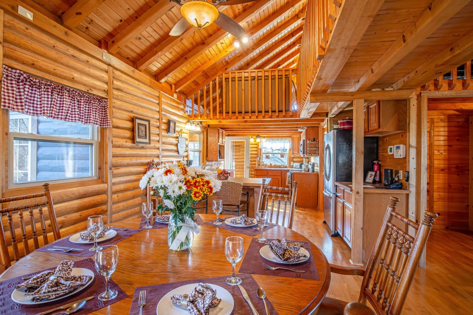 Dining area and kitchen.  