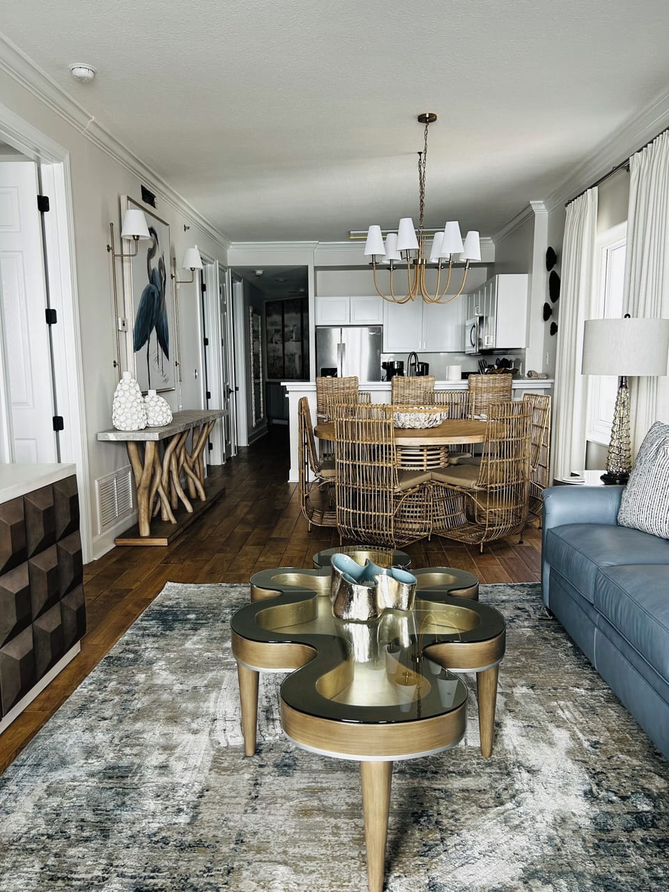 From balcony doors into the living area