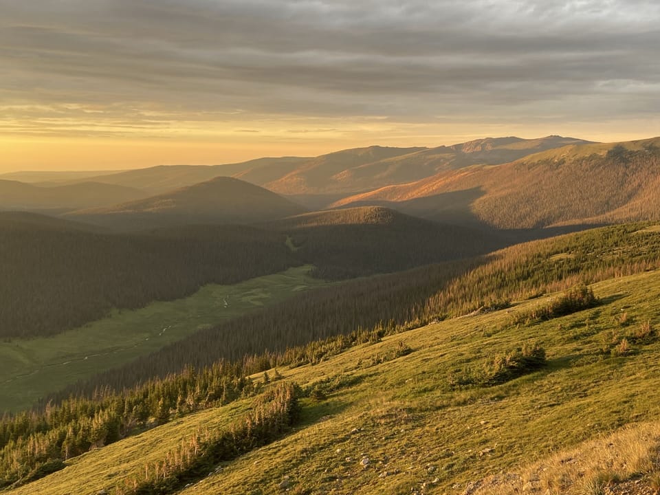 Sunset from the top of the world on trail ridge road, RMNP