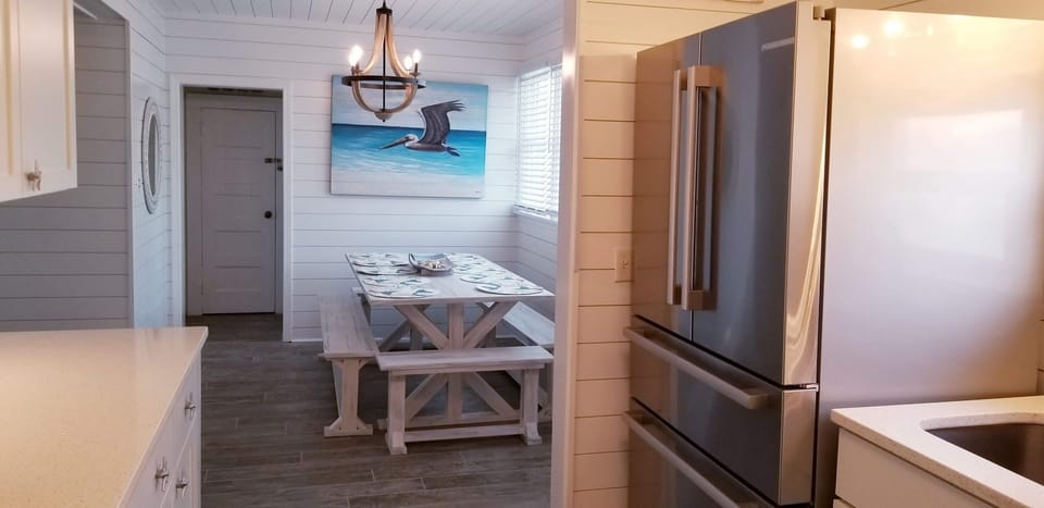 Kitchen into dining room