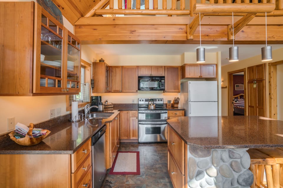 The kitchen has everything you'll need, and then some.