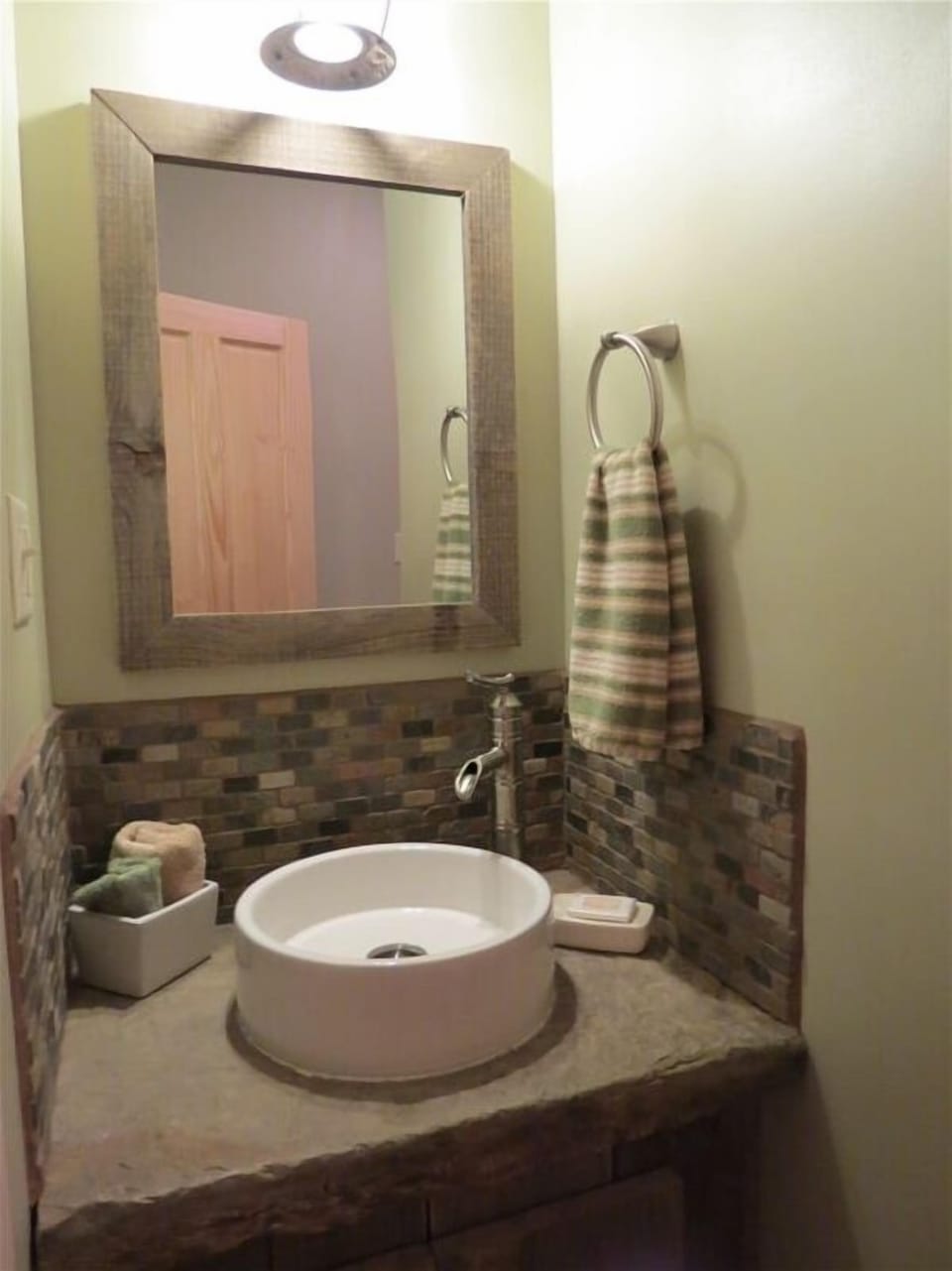 One of a kind rustic lavatory