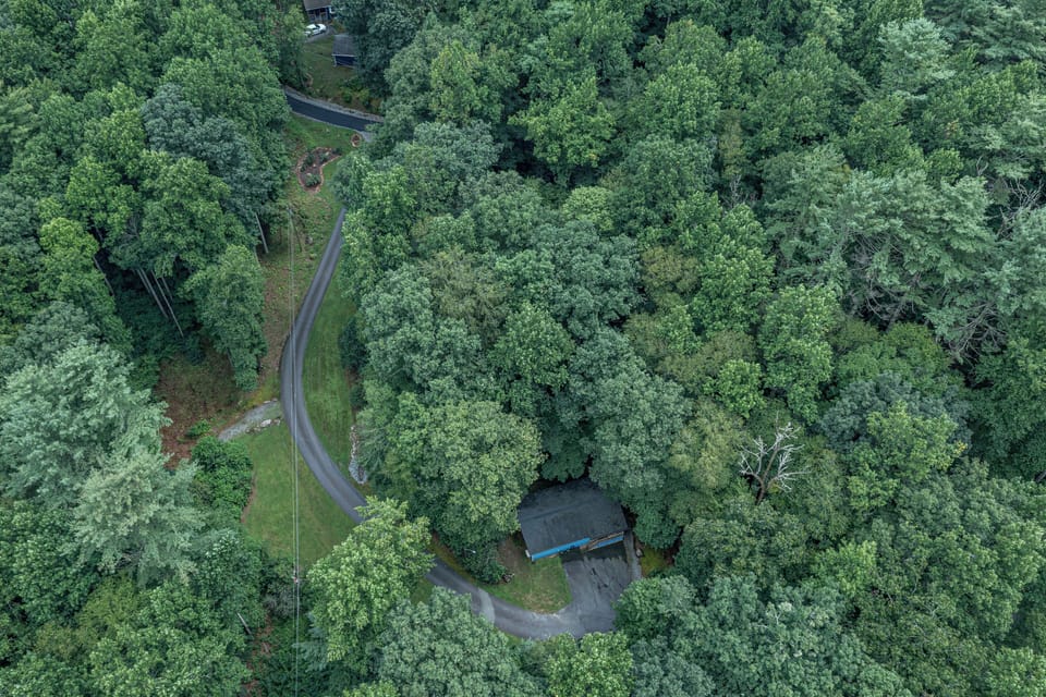 Drone footage over the cottage
