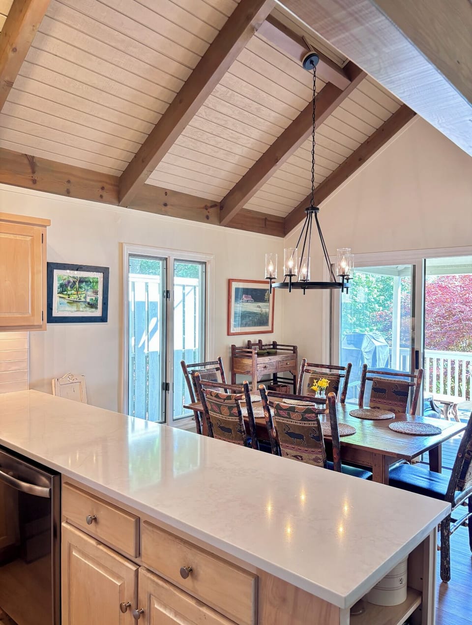 Dining table seats 6. Additional seating for 3 on porch. (Main level)