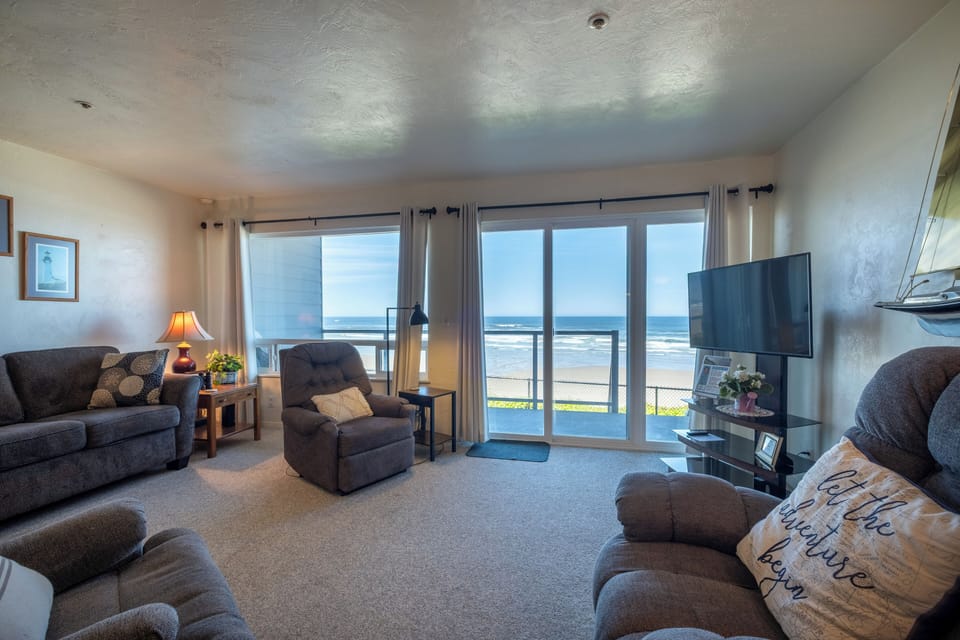 Unobstructed view from living room.