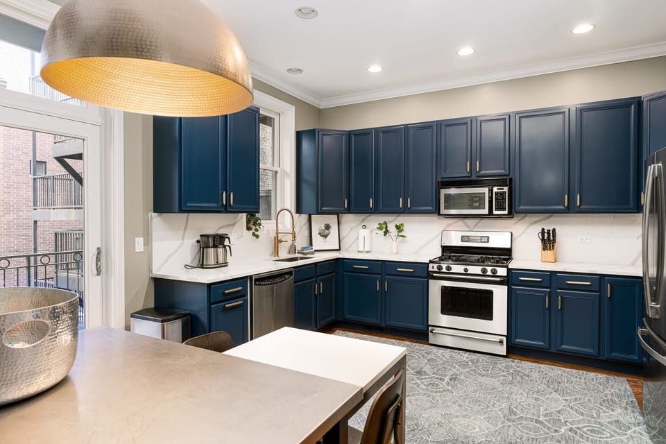 Fully Furnished and Stocked Chef's Kitchen! Gather with your Group in this Stunning Space, Weber Grill on the Balcony, Kitchen Essentials and Coffee/Tea Provided