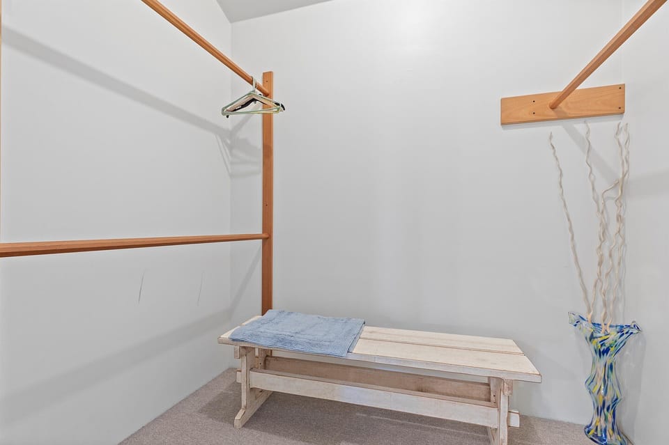 Walk in closet in master bath