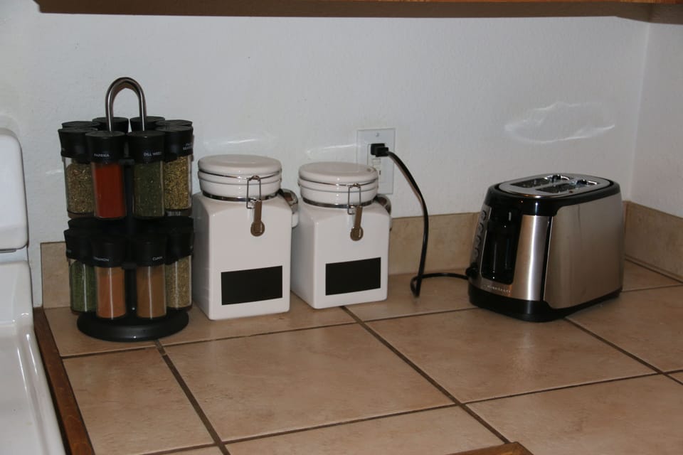 Spices, sugar and flour for cooking or baking.