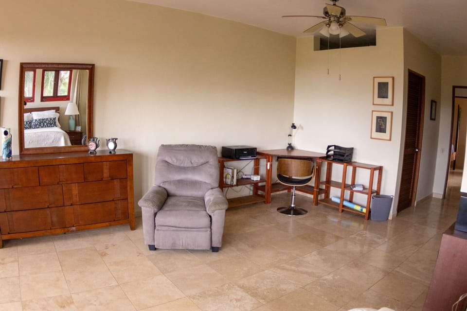 Master bedroom office and reading area, with walk in closet and private bathroom