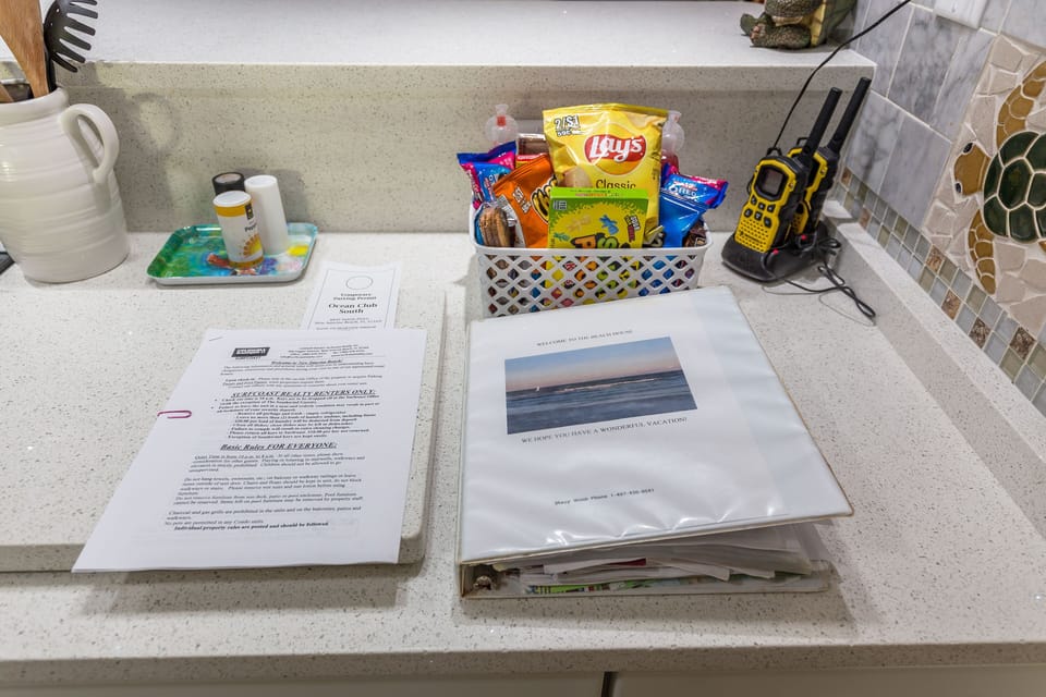 Welcome packet with snacks to greet you when you arrive as well as WIFI password