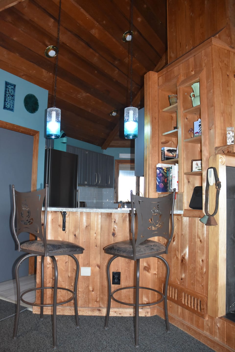 Bar area next to living room.