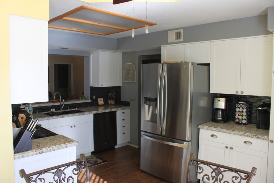 Updated kitchen that is fully stocked with everything that you will need.