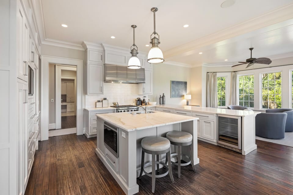 The impressive kitchen is a chef's dream!