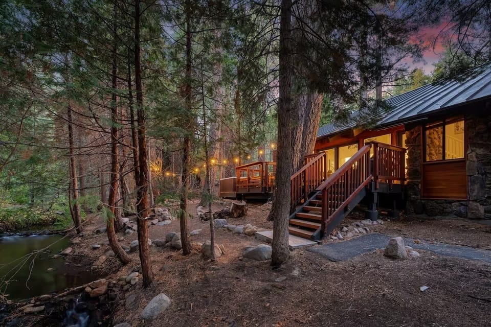 Outdoor Deck Sanctuary leads you to our year-round creek for ultimate relaxation