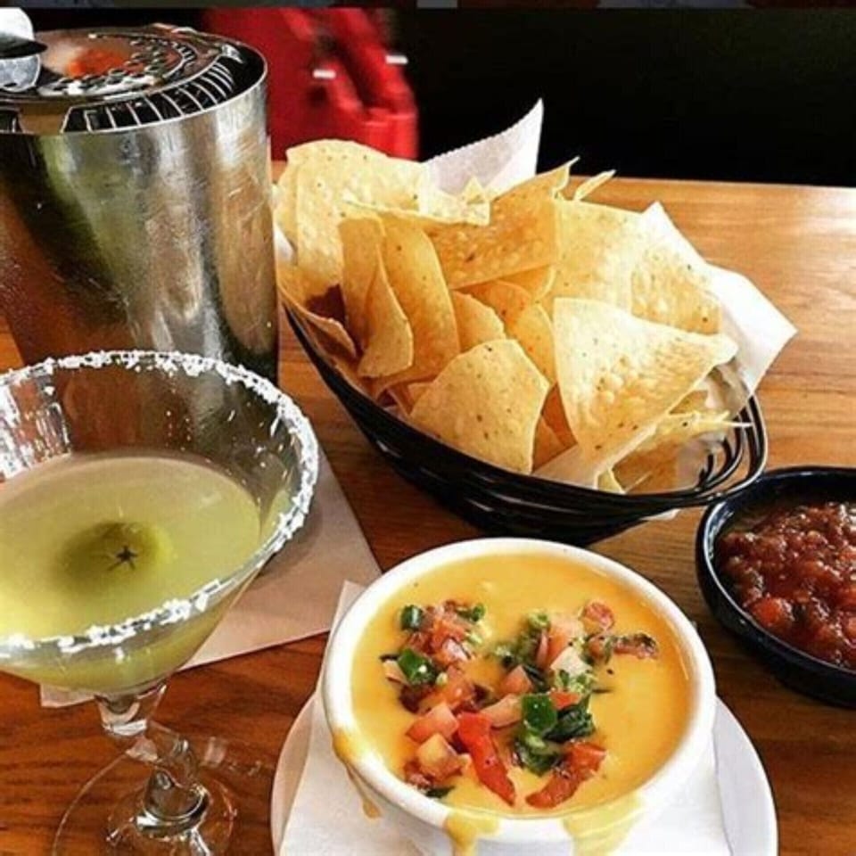 Queso and Mexican Martini! 